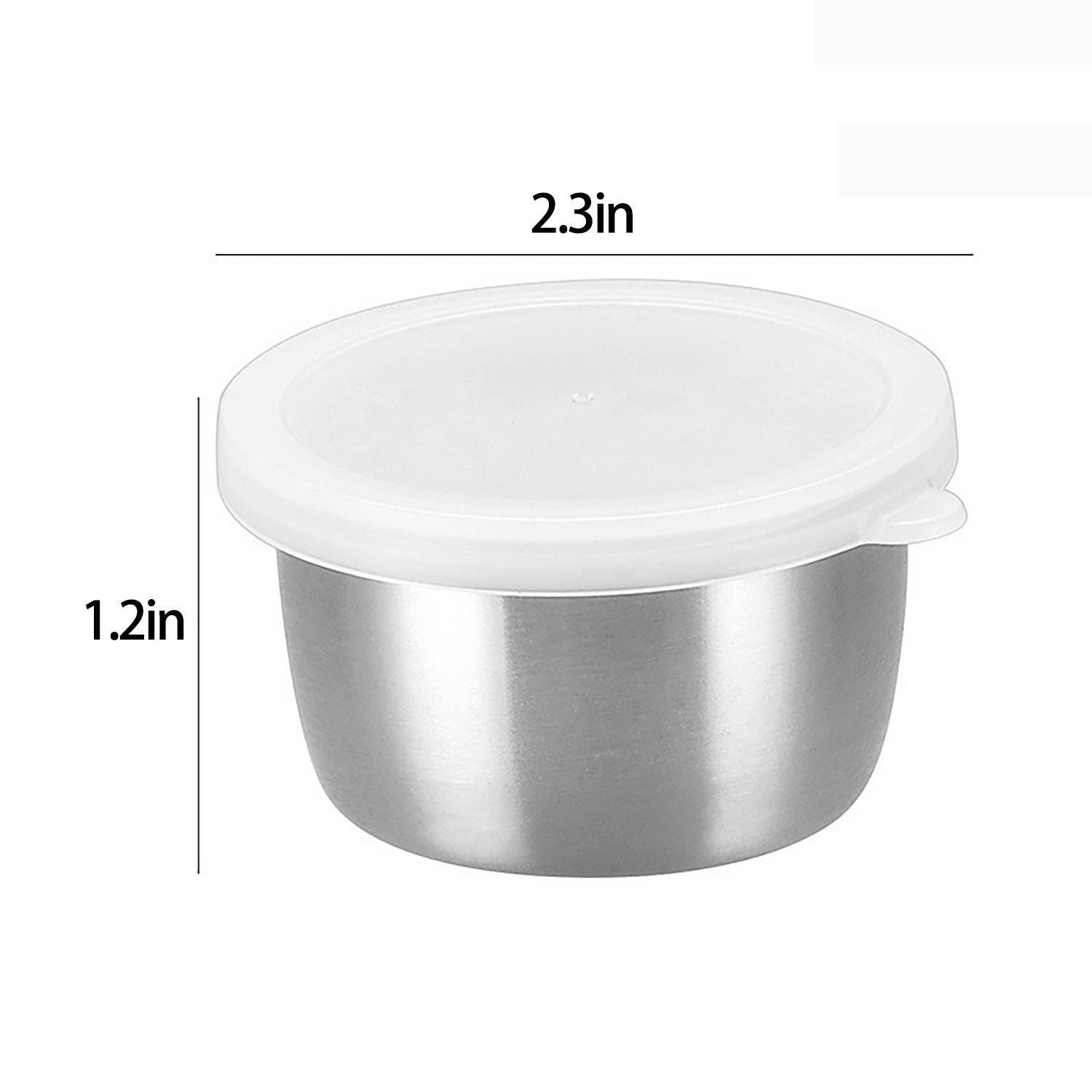 2Oz Stainless Steel Sauce Cup W/ Plastic Lid 3