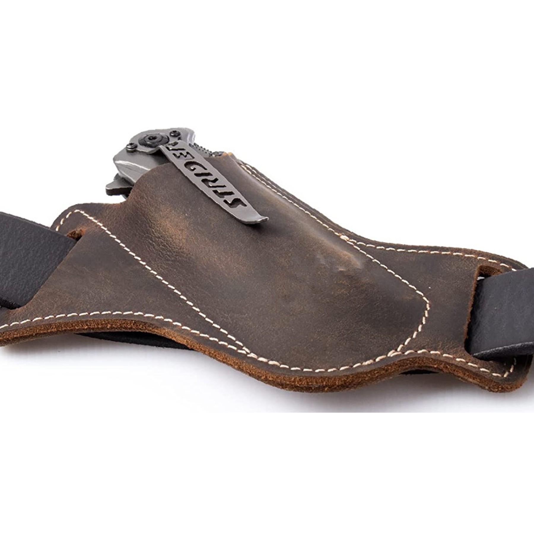 Waist Hanging Leather Folding Knife Jacket 4