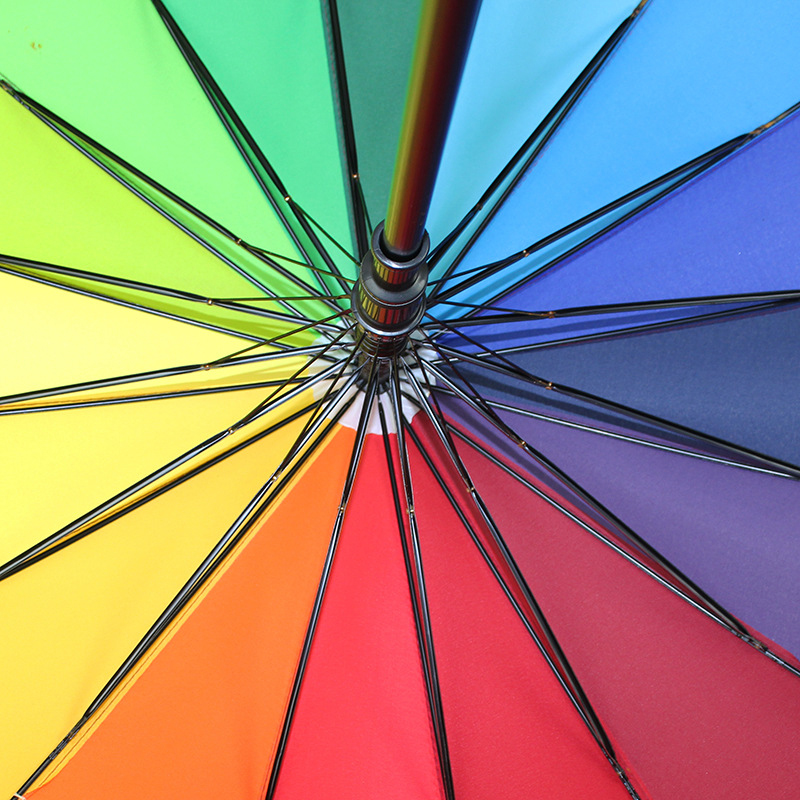 16 Bone Creative automatic Rainbow Umbrella Long Handle Umbrella 3