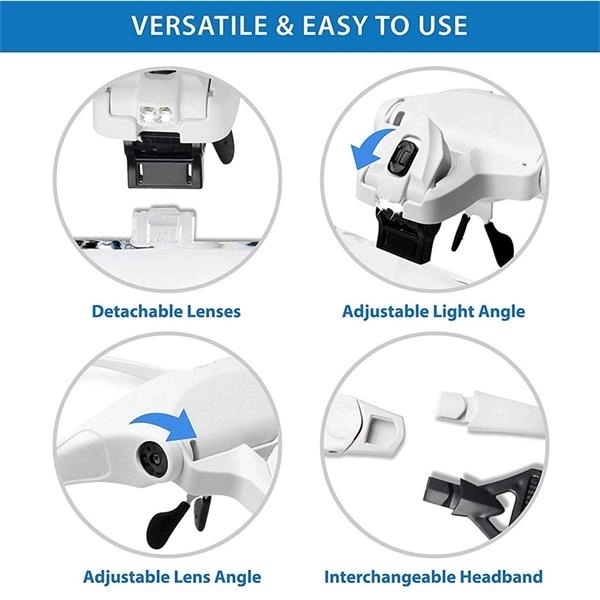 LED Head Mount Magnifier Headband 2