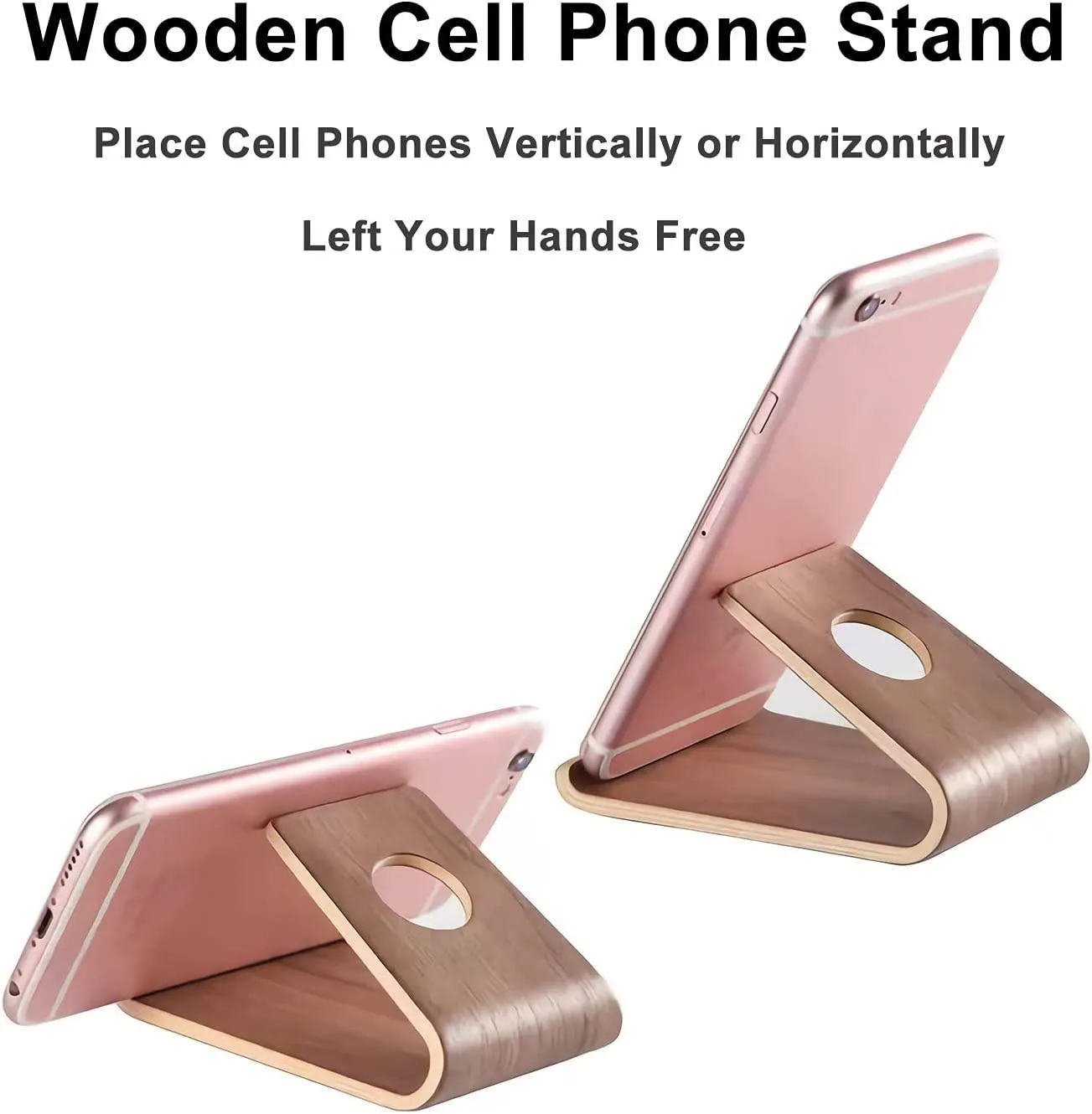 Non Slip Wooden Cell Phone Stand Wood Dock 5