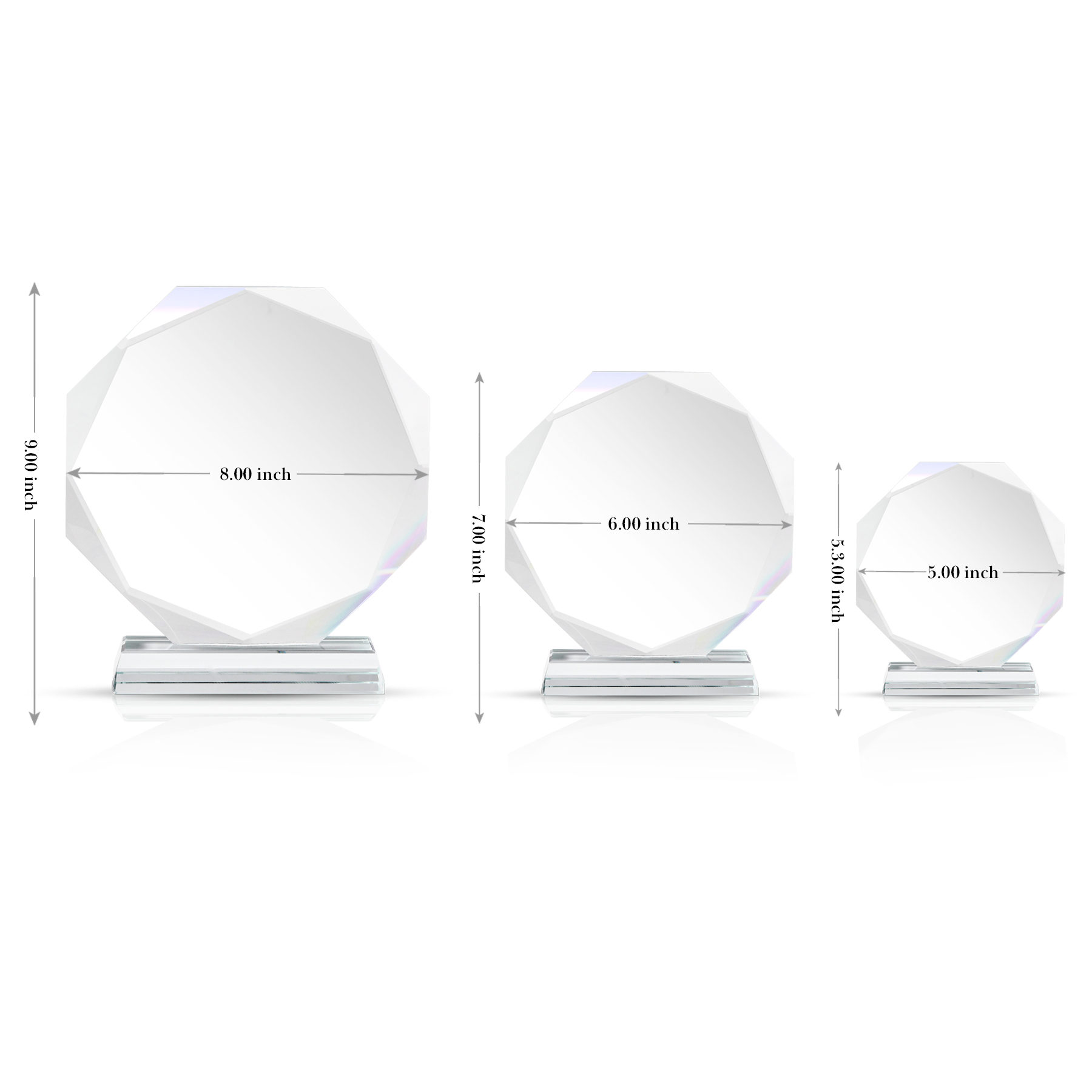 Round Faceted Crystal Award With Clear Pedestal Base 6