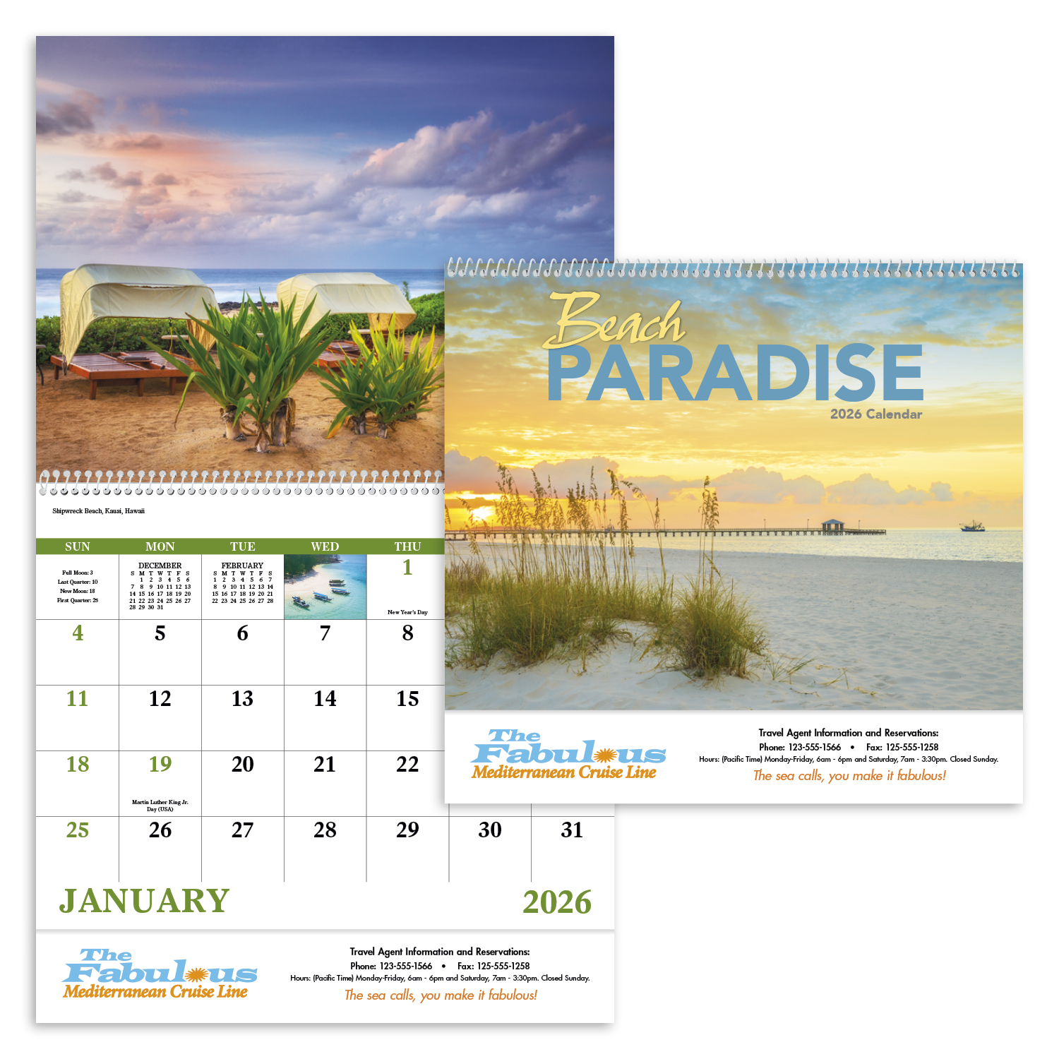 Good Value™ Beach Paradise - Spiral Calendar 66
