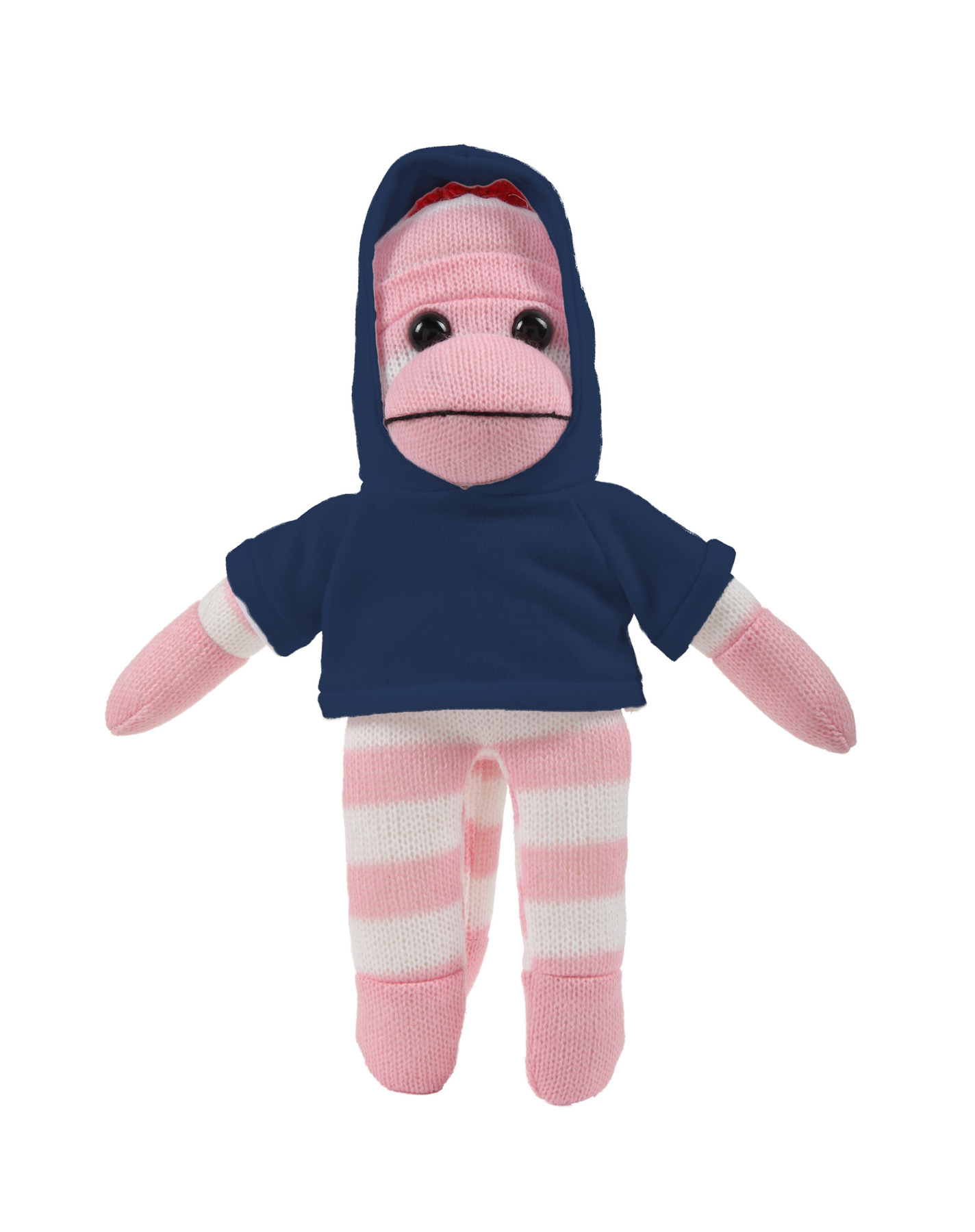 soft plush Pink Sock Monkey with hoodie 14