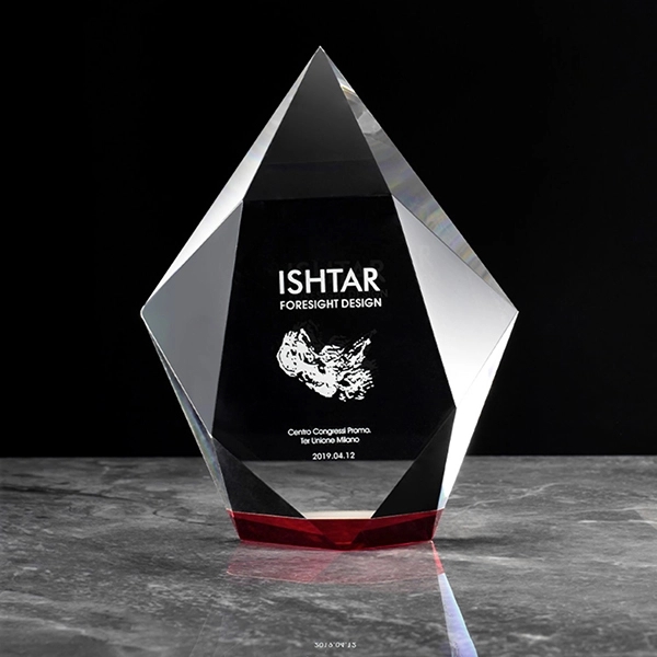 Royal blue crystal accent trophy 4