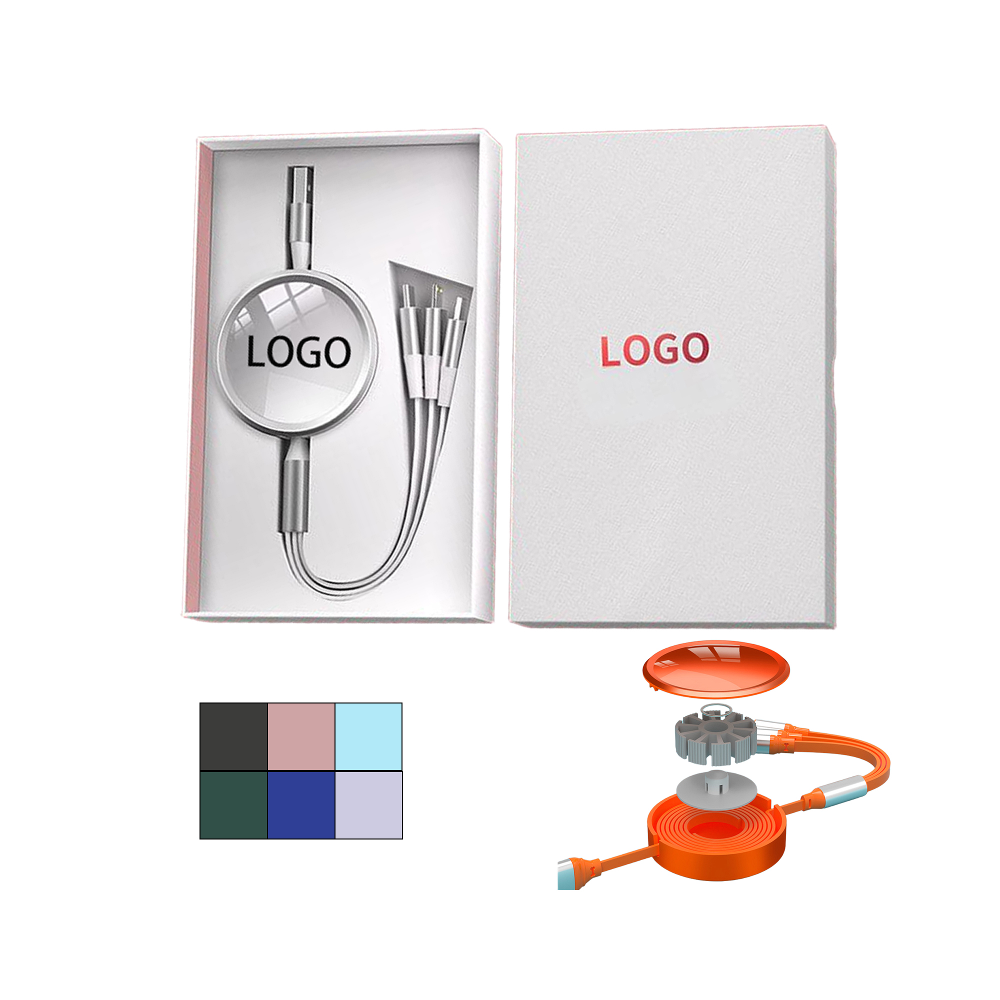 Multi Port Retract Charge Cord 2