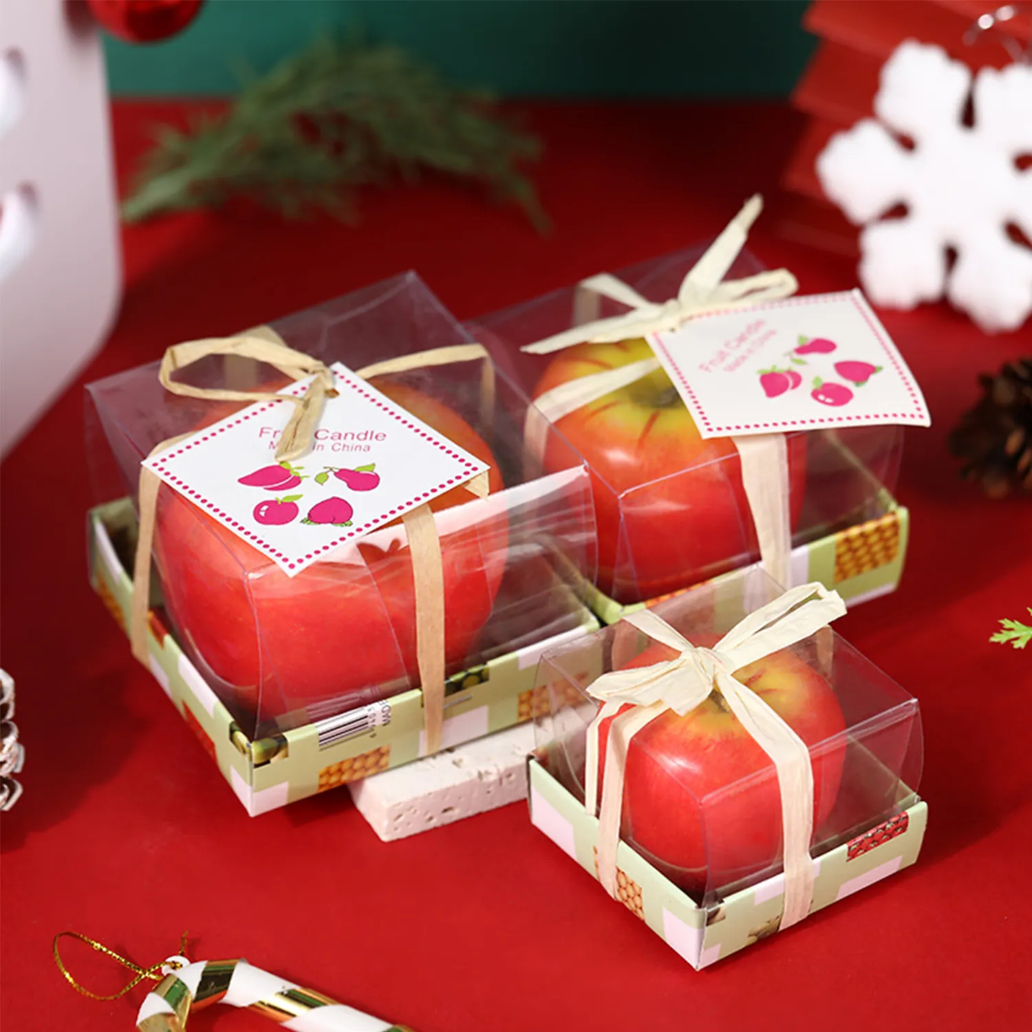 Apple Shaped Christmas Candle Gift 2