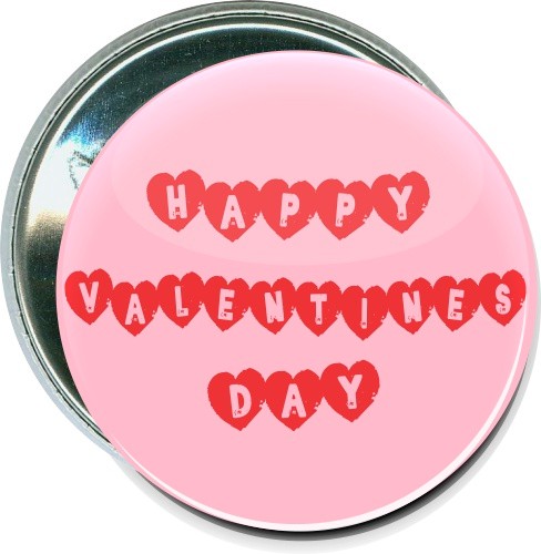 Happy Valentines Day Hearts, Holiday Button 1