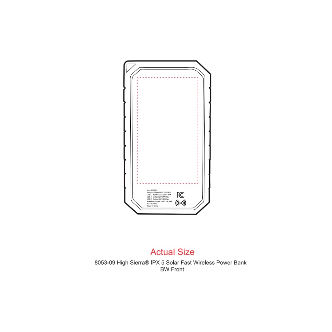 High Sierra® IPX 5 Solar Fast Wireless Power Bank 84