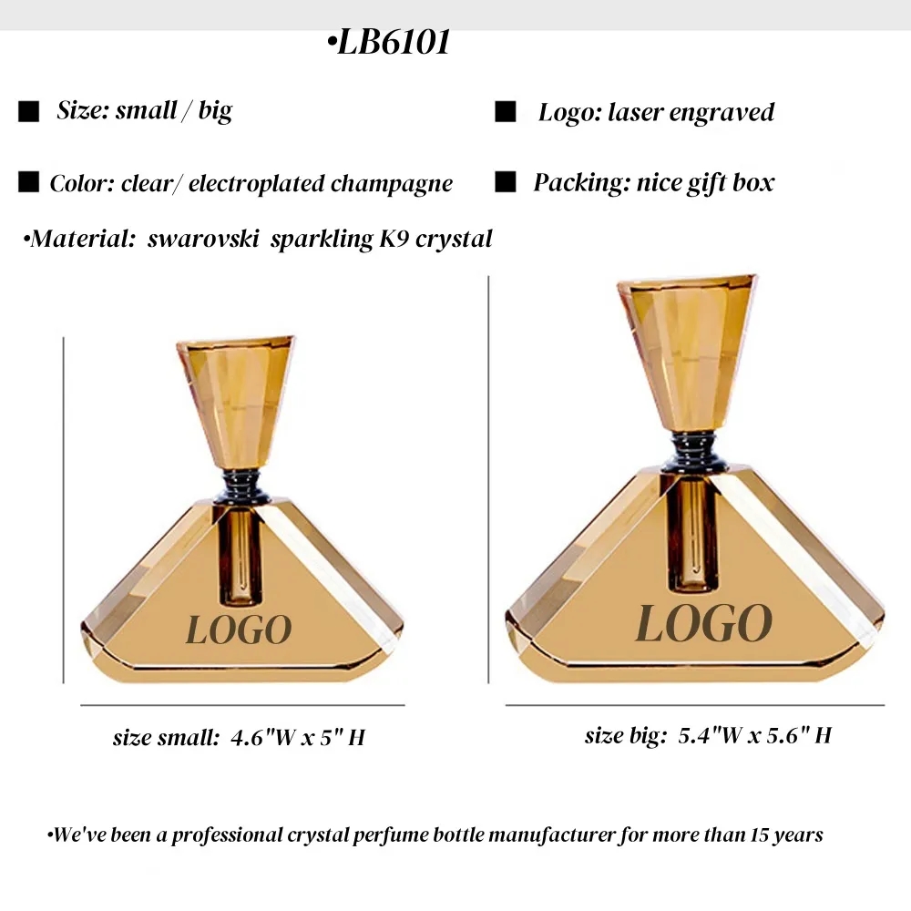 Empty Refillable Crystal Perfume Bottle Carved 3-5ML 2