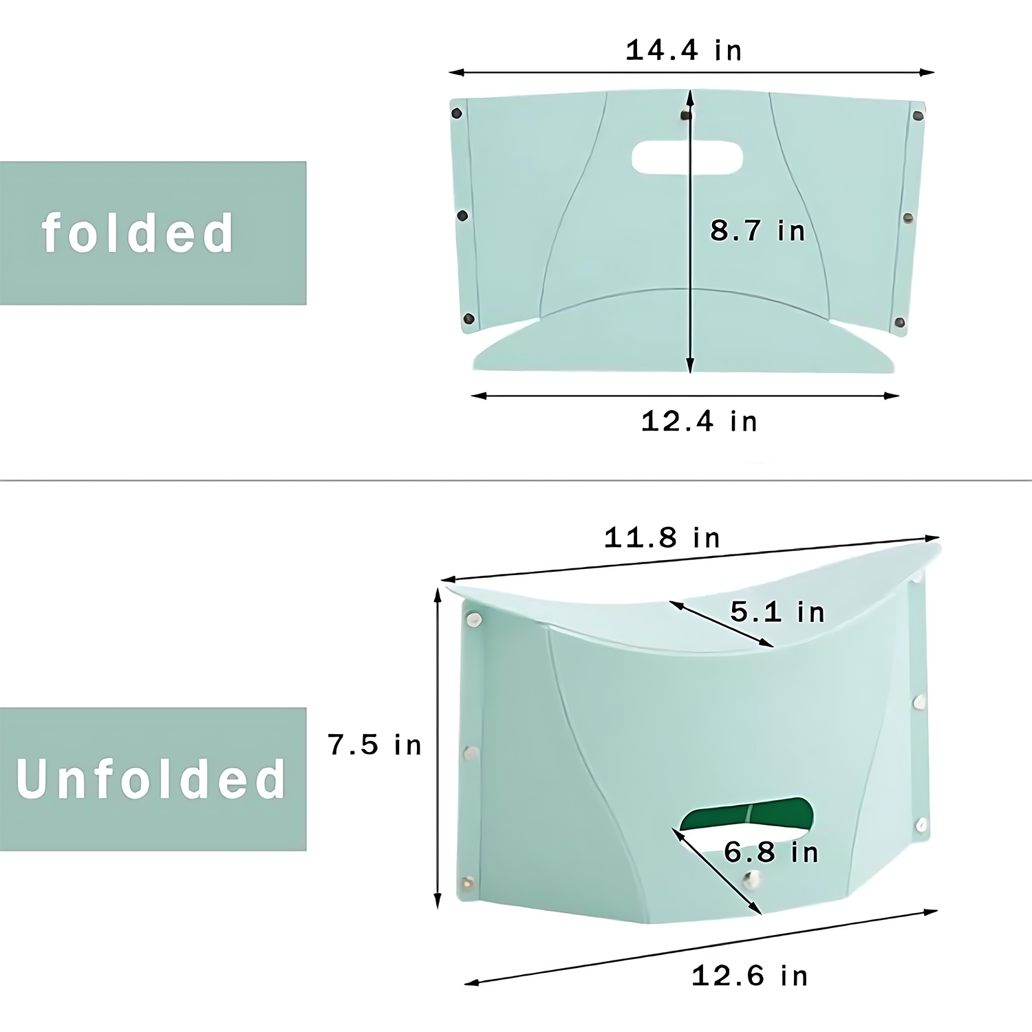 Plastic Stool with Storage Multifunctional Portable Folding 3