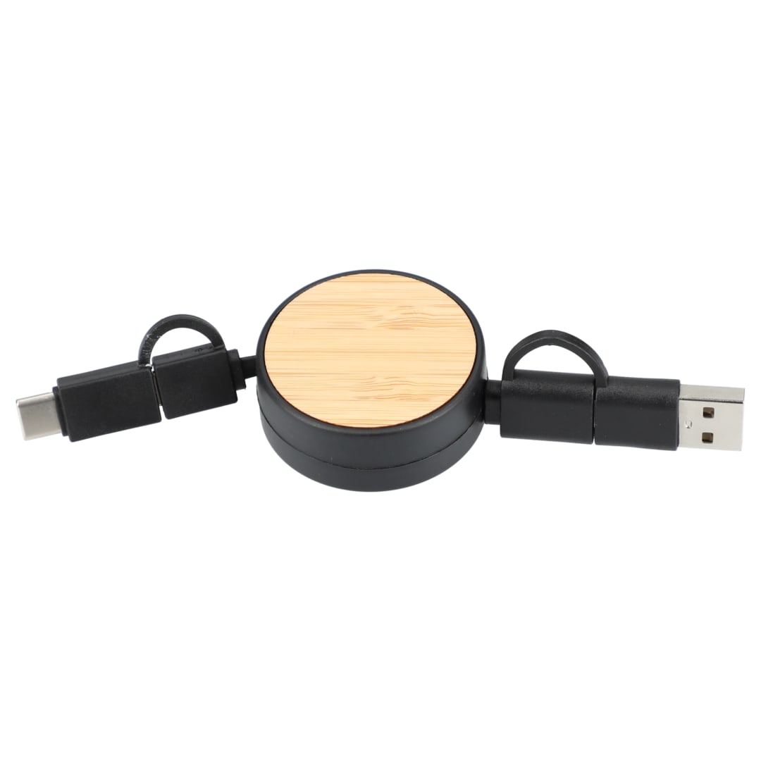 FSC® 100% Bamboo Retractable 5-in-1 Charging Cable 34