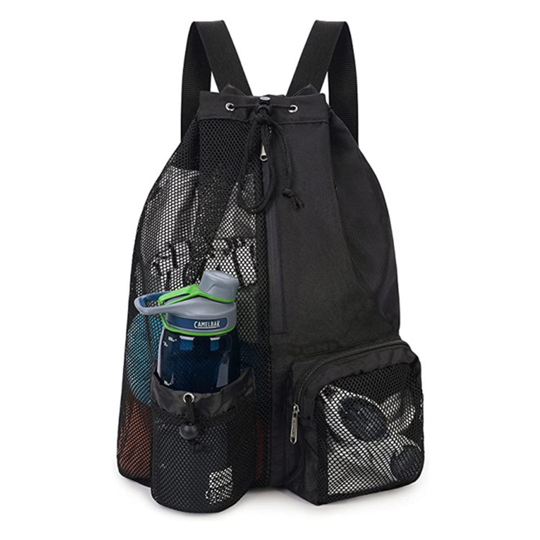 Mesh Drawstring Backpack With Wet Pocket For Swimming 6