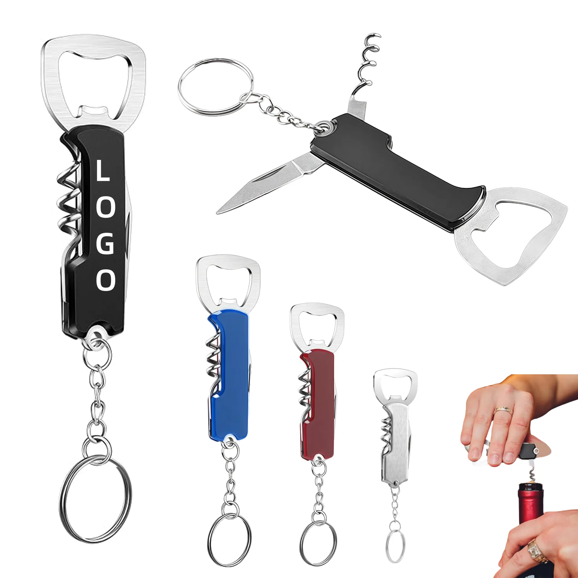 Multifunctional Bottle Opener Keychain for Beer, Wine, Soda 5