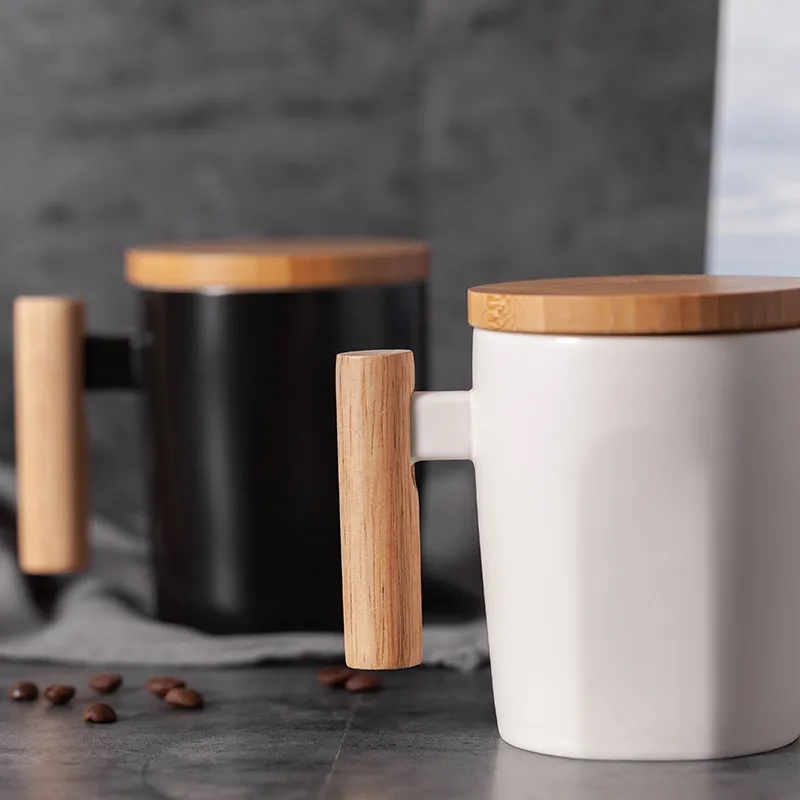 Ceramic coffee cup with wooden handle 9