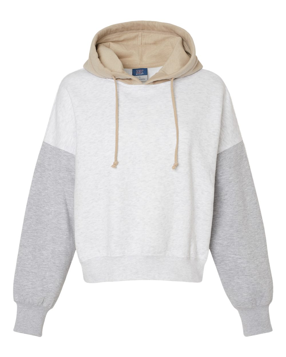Women's Sueded Fleece Colorblocked Crop Hooded Sweatshirt - W23716 23