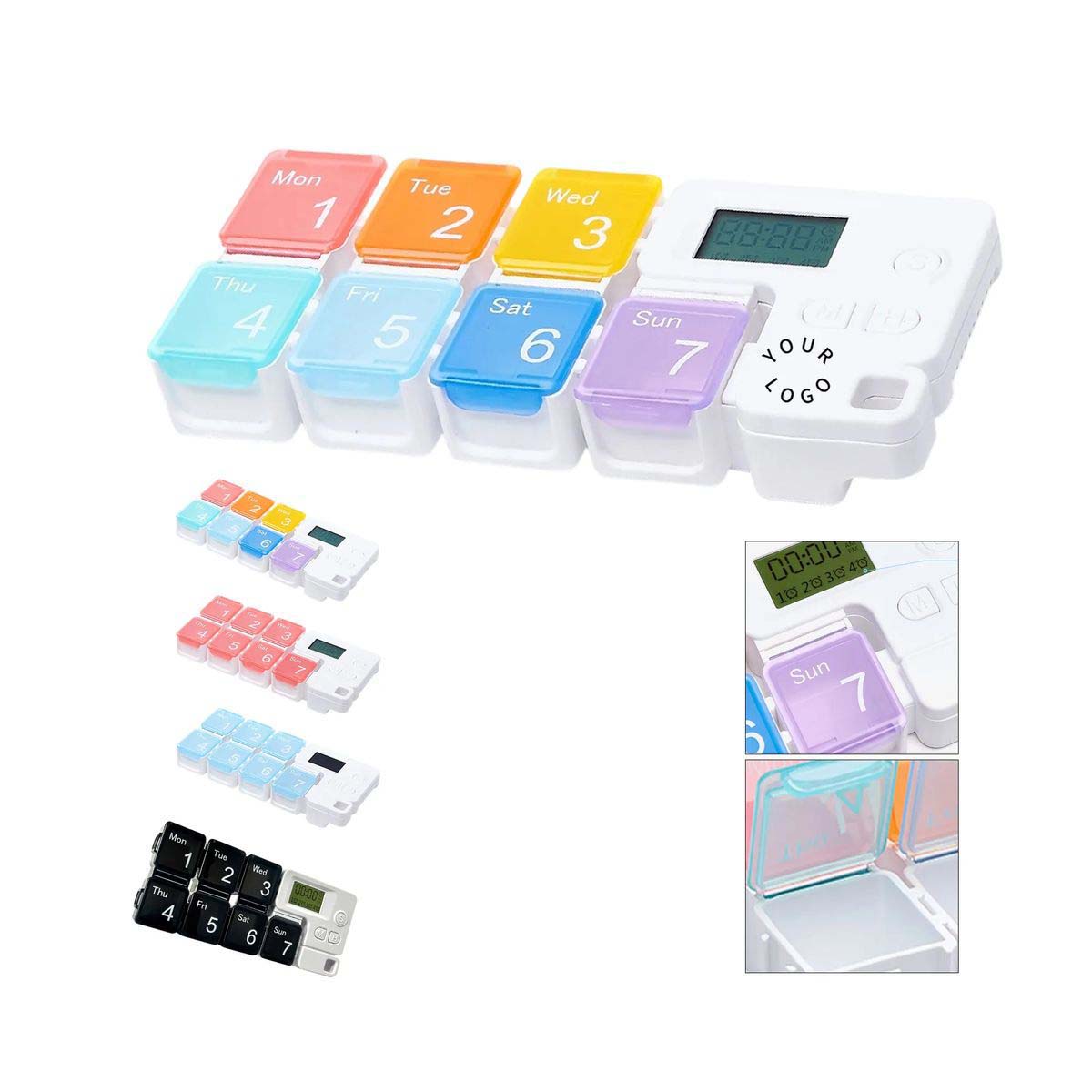 Compact Pill Box with Time Reminder Function 2