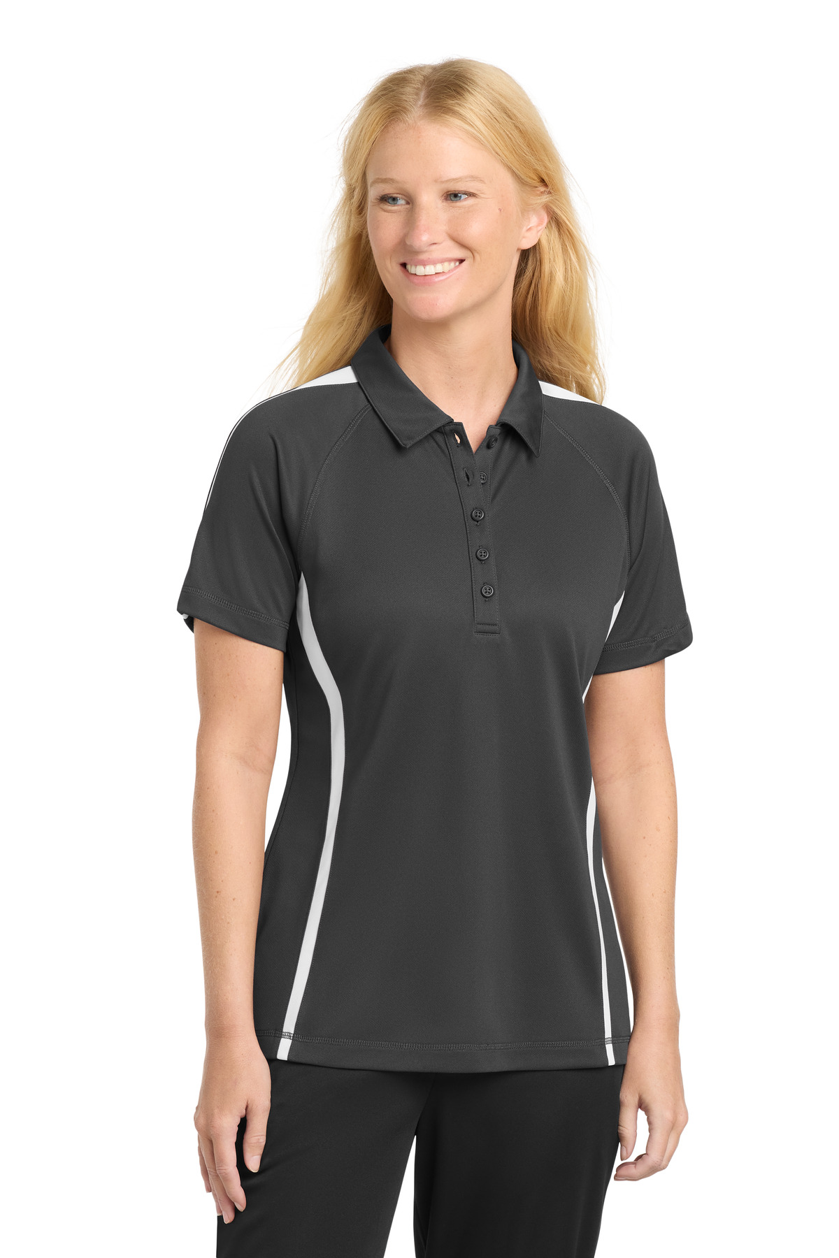 Sport-Tek Women's PosiCharge Micro-Mesh Colorblock Polo. LST685 5
