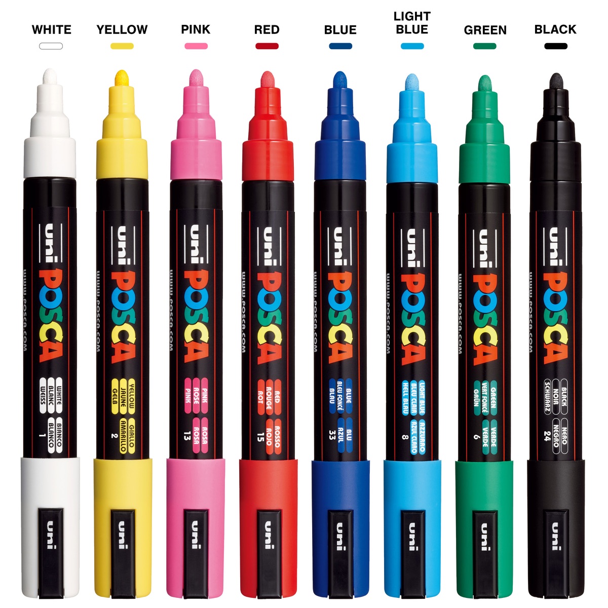 POSCA 8 Piece Basic Marker Set with Bag - Medium 43