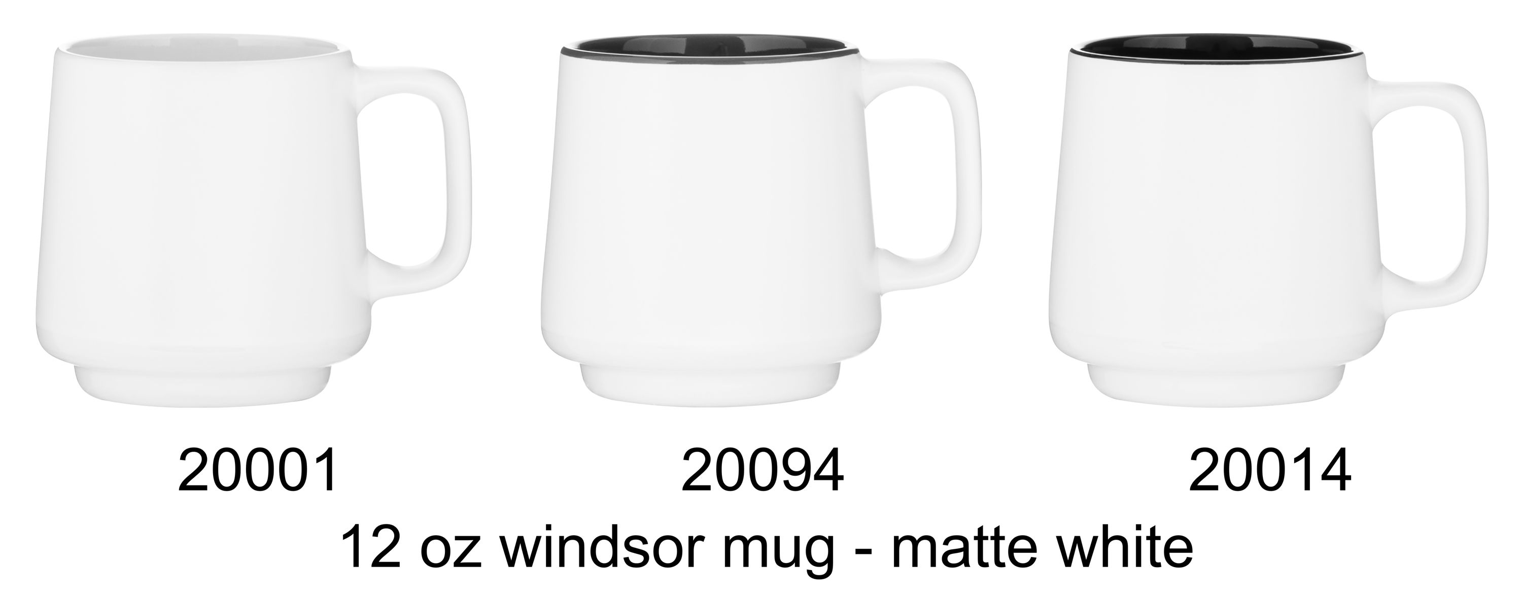 12 oz windsor mug - matte white