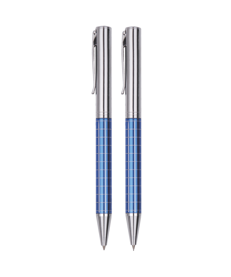 Union Printed - Executive Heavy Metal Barrel Pen & Pencil Set 6