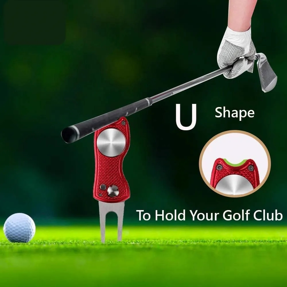 Golf Divot Repair Tool with Magnetic Ball Marker 10