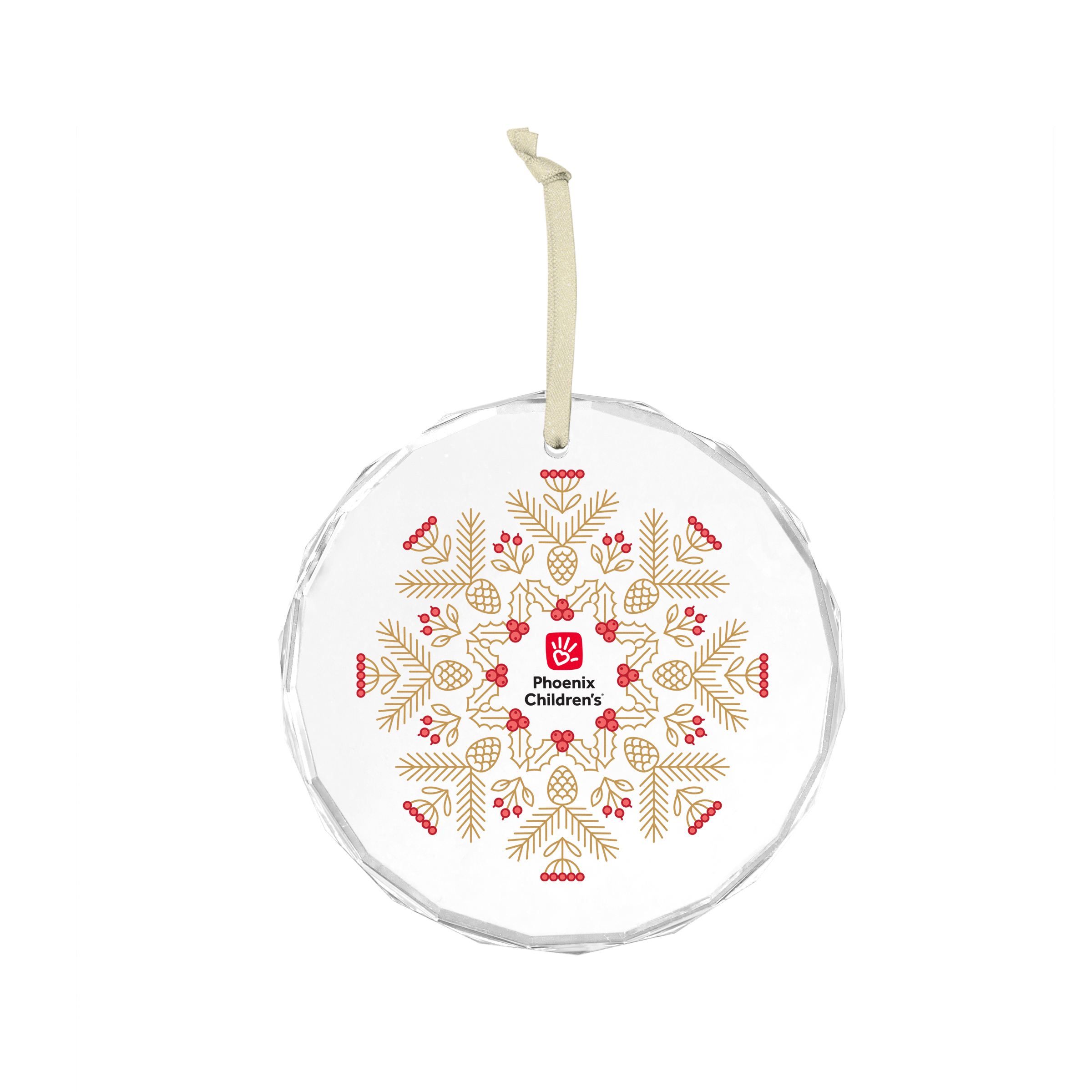 Faceted Glass Holiday Ornament 13