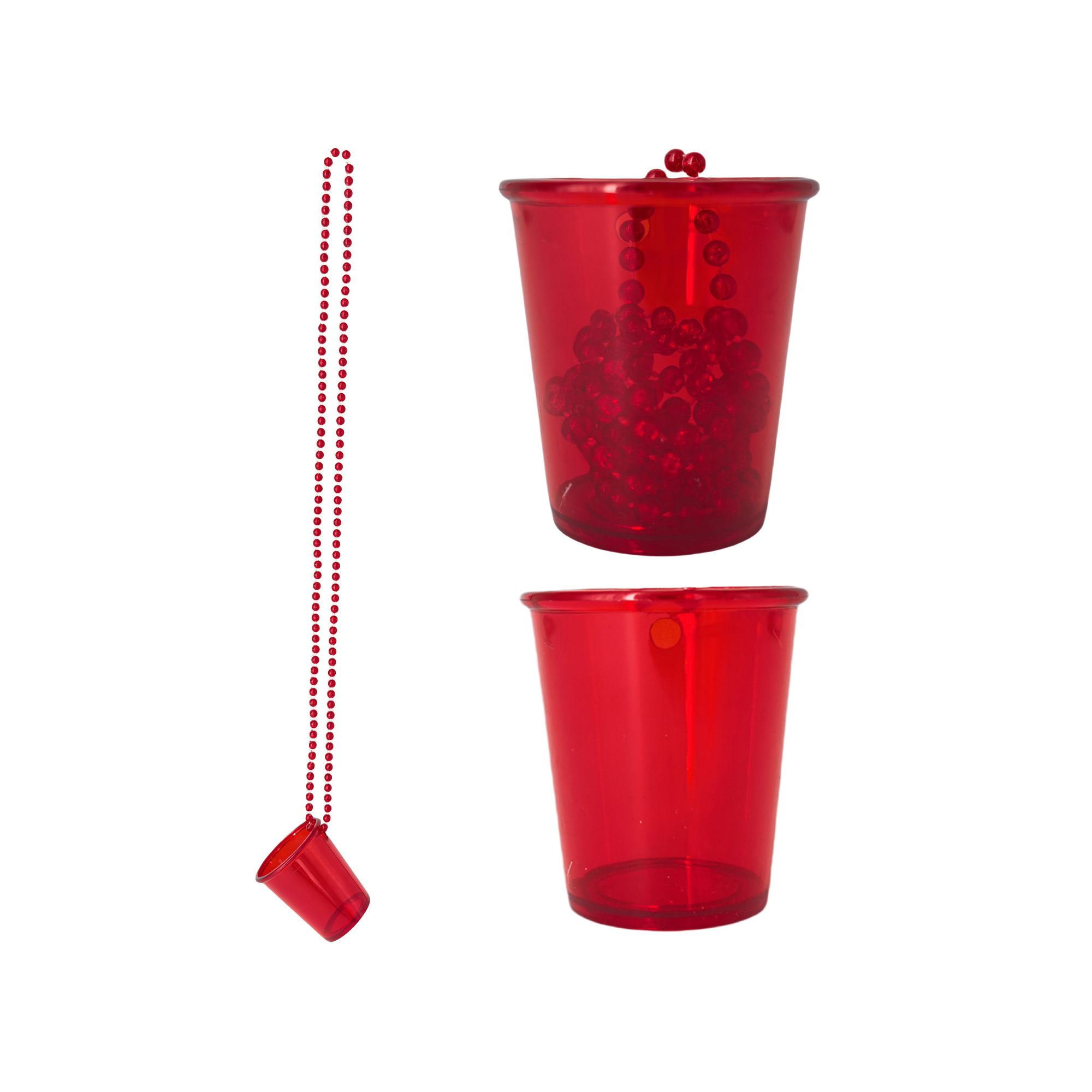 Plastic Shot Glass Necklace With Thirty Inch Chain 1.37" Width X 2.2" Height 3