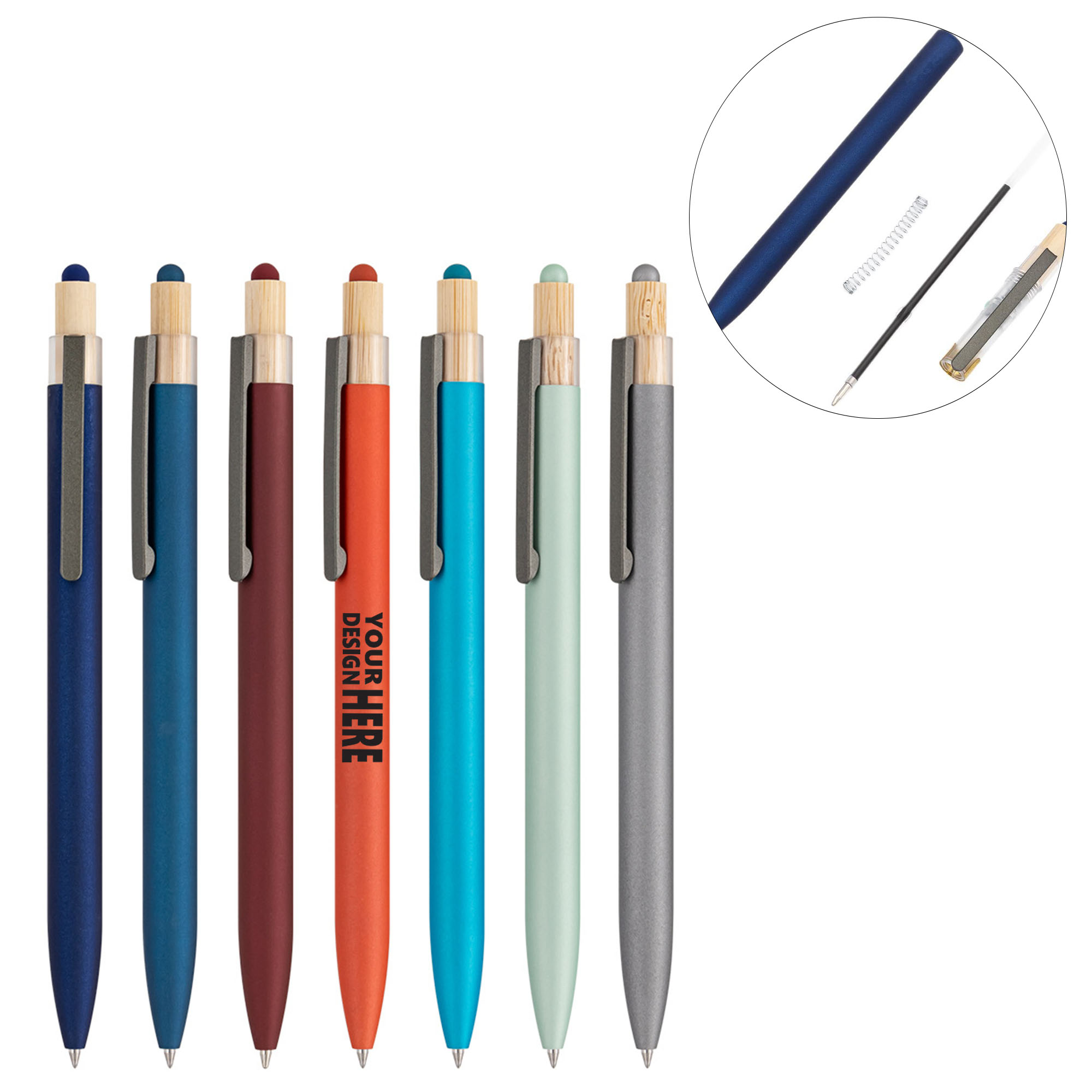 Eco Bamboo Cap Click Gel Pen 2