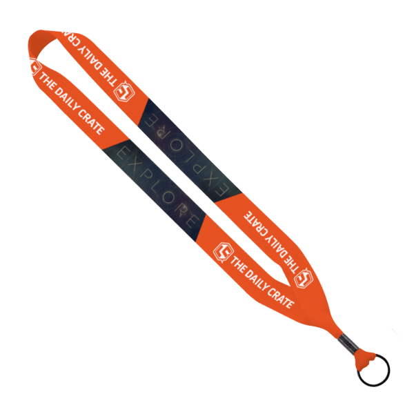 1" Polyester Waffle Weave Dye Sublimated Lanyard 1