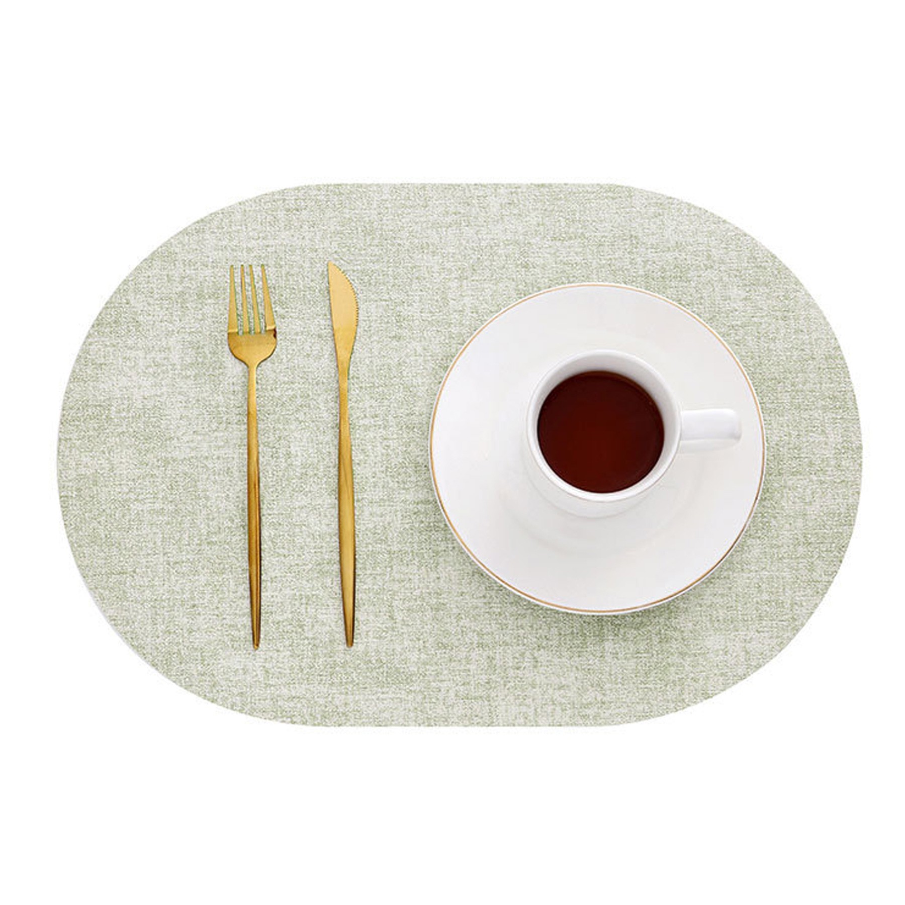 Double Sided Leather Oval Placemats 4