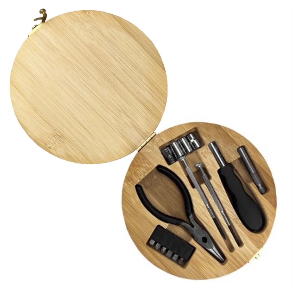 Bamboo Case Pliers Screwdrivers Tool Set 2
