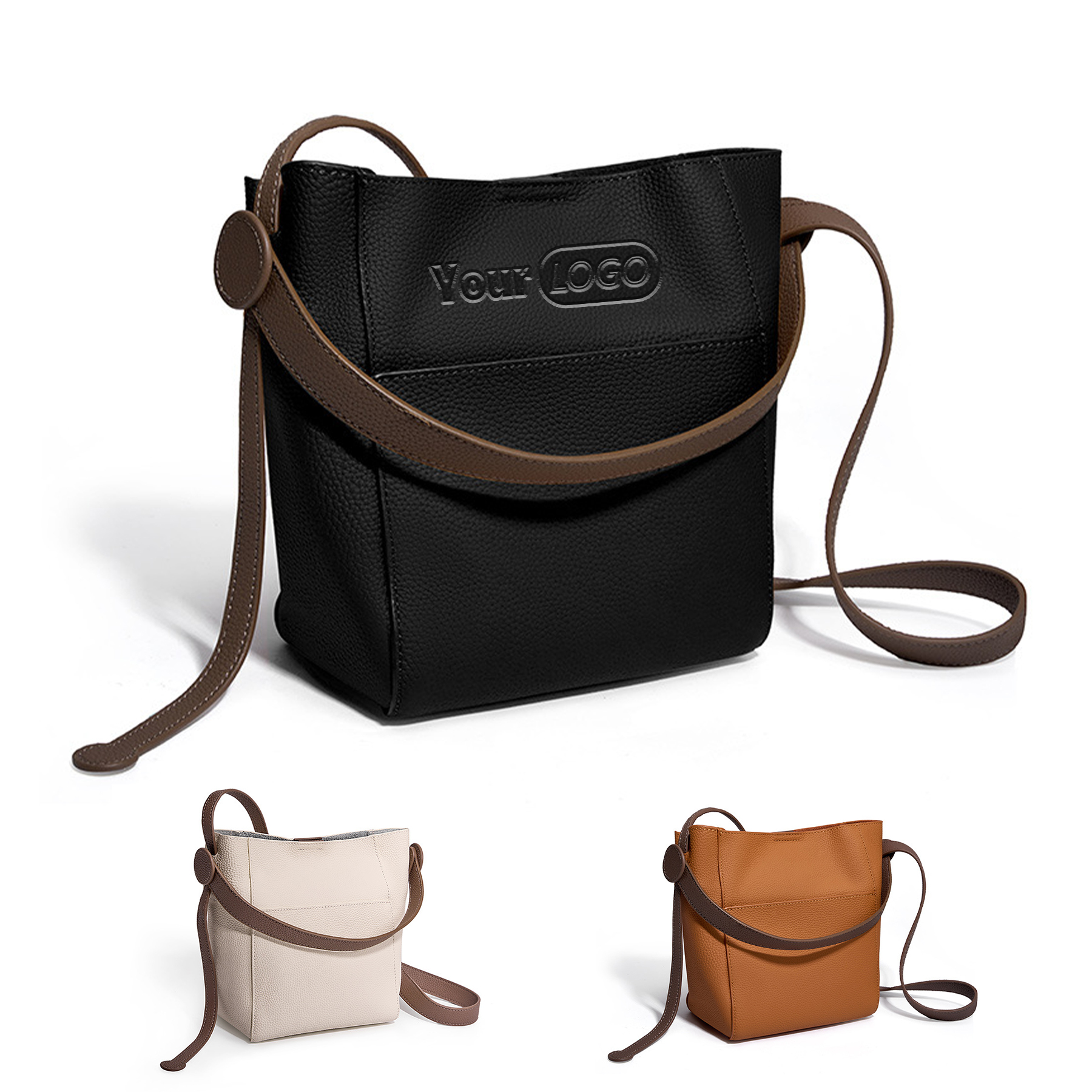 Genuine Leather Cross-body shoulder bucket bag for women 2