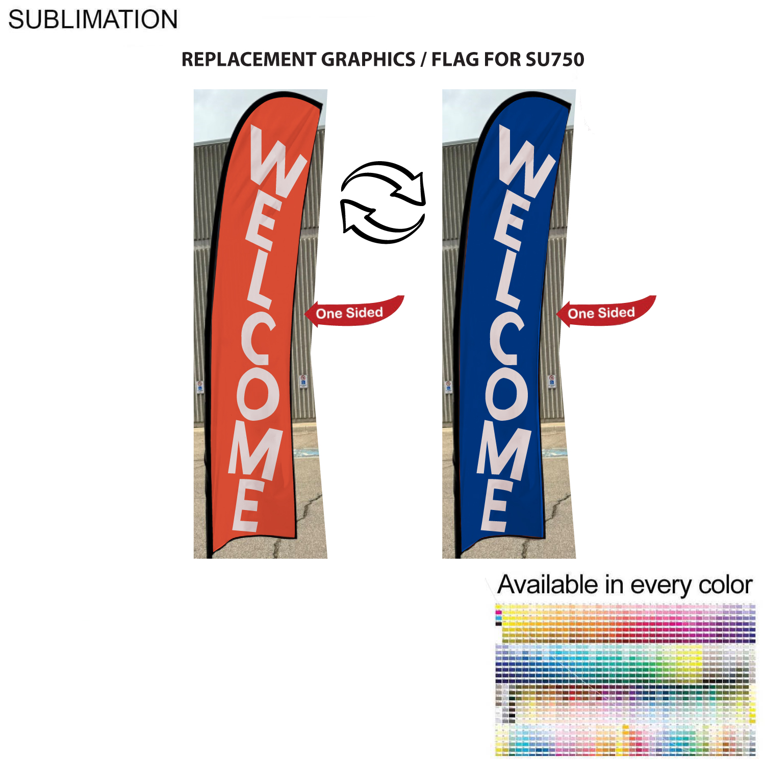 Replacement Flag for 10' Small Feather Flag Kit, Full Color Graphics One Side 2