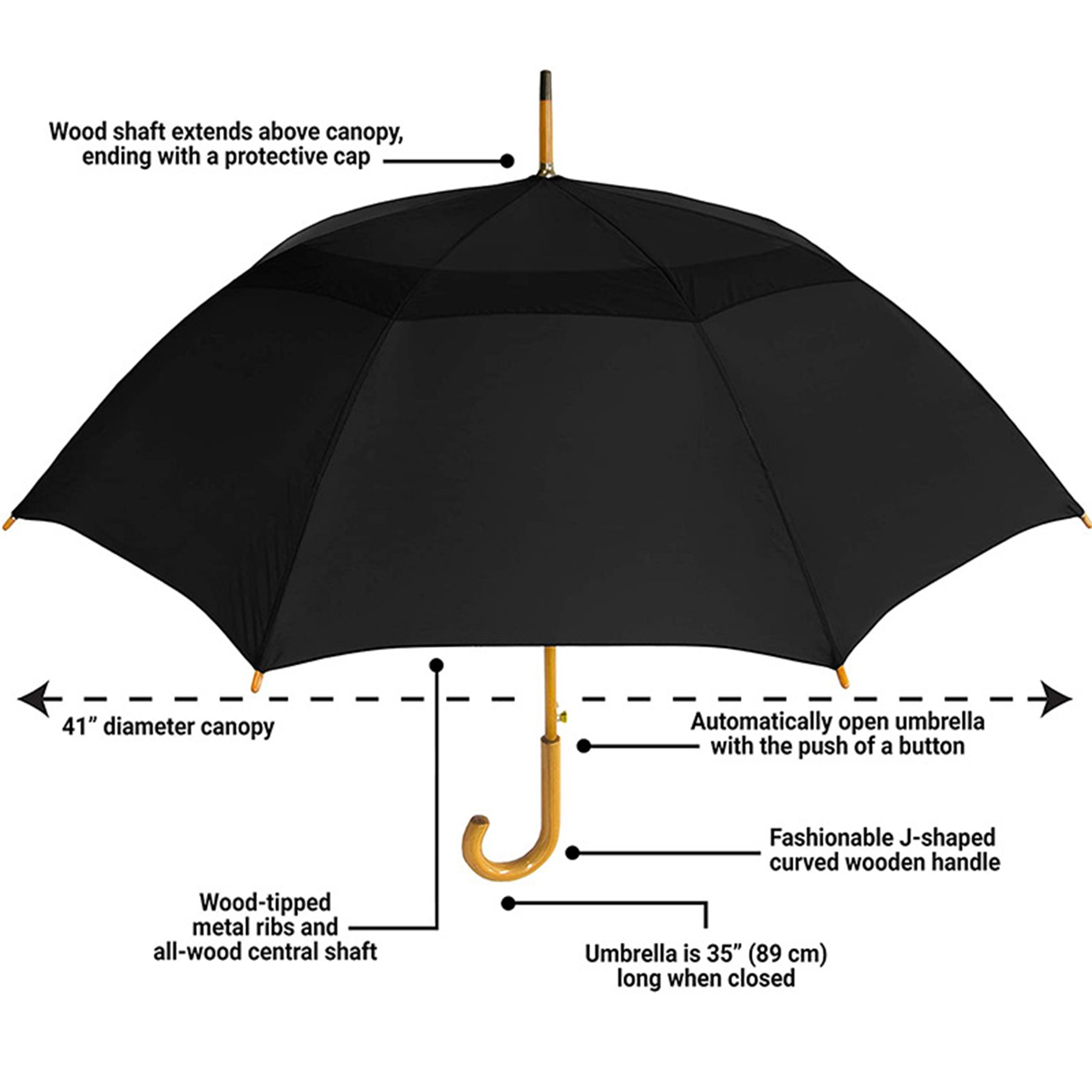 Wooden Handle Golf Umbrella 2