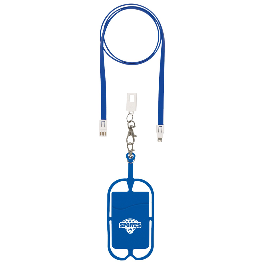 Adhesive Silicone Phone Wallet with Lanyard Attachment 3