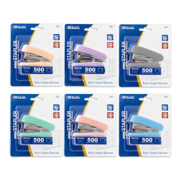 Mini Staplers - 6 Colors 500 Staples 2