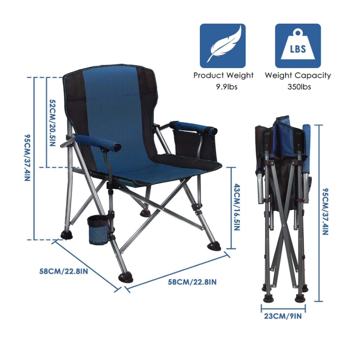 Custom Portable Sturdy Durable Folding Camping Chair 2