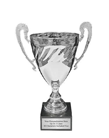 Cup Trophy: 15" PREMIER style SILVER Metal cup pla 2