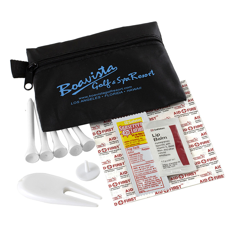 "DEL MONTE" 14 Piece Golf Kit Components inserted into Zipper Pack 43