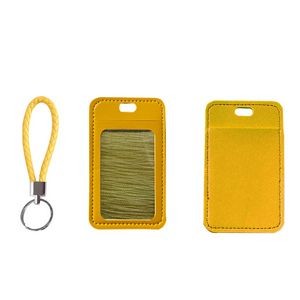Elegant PU Leather Card Case With 1 Side Zipper Pocket And Lanyard 15
