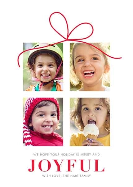 Joyful Gift Flat Photo Christmas Card 6