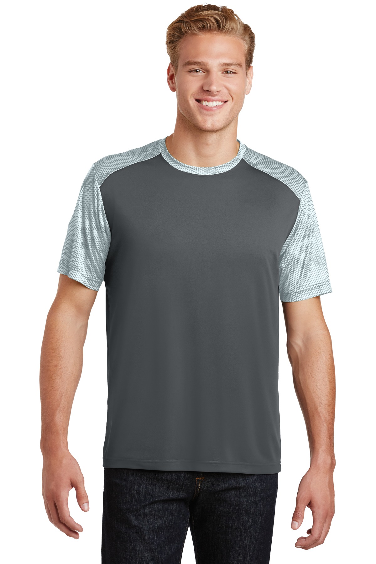 Sport-Tek CamoHex Colorblock Tee. ST371 26