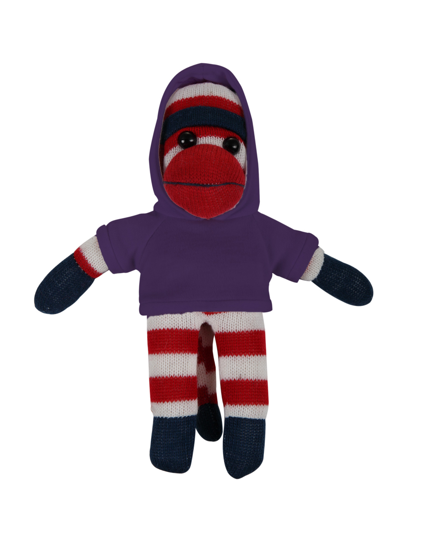 soft plush Patriotic Sock Monkey with hoodie 15