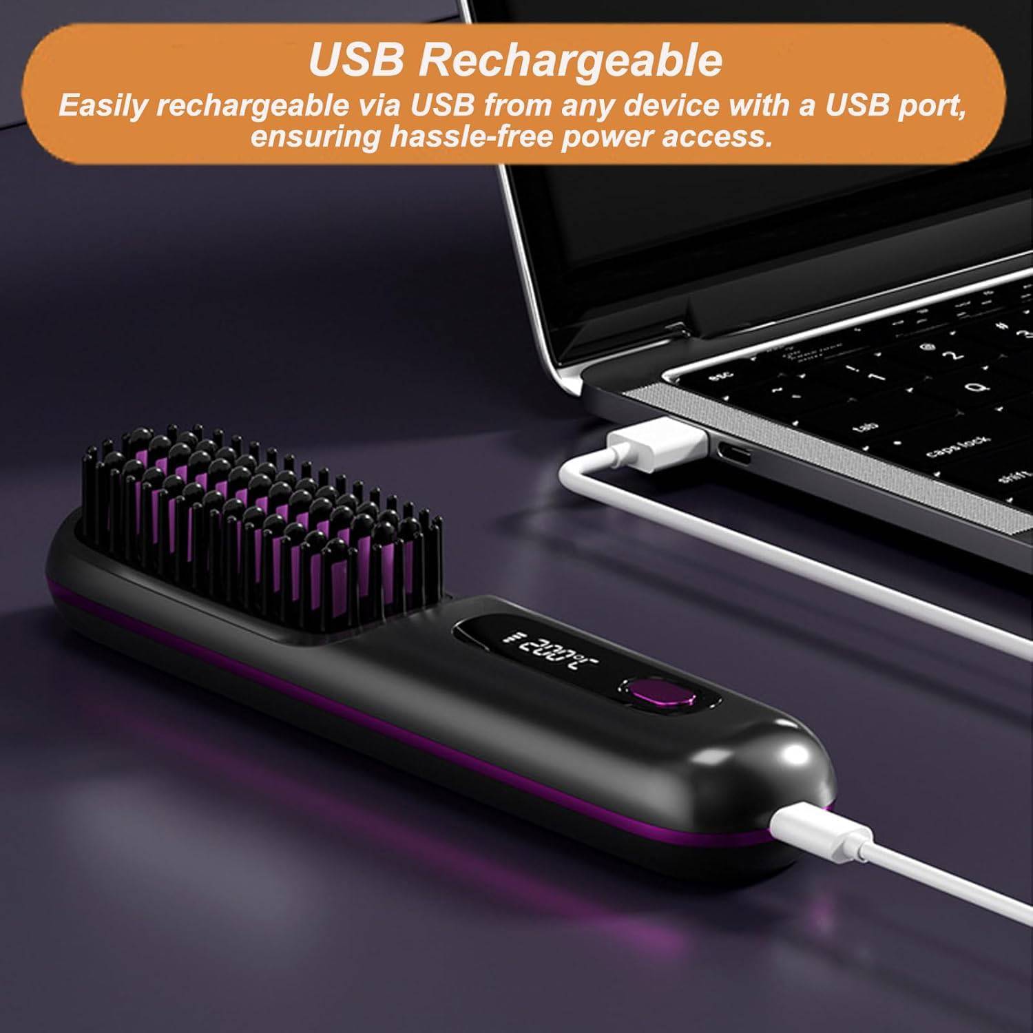 Travel Portable Rechargeable Hair Straightener Comb 8