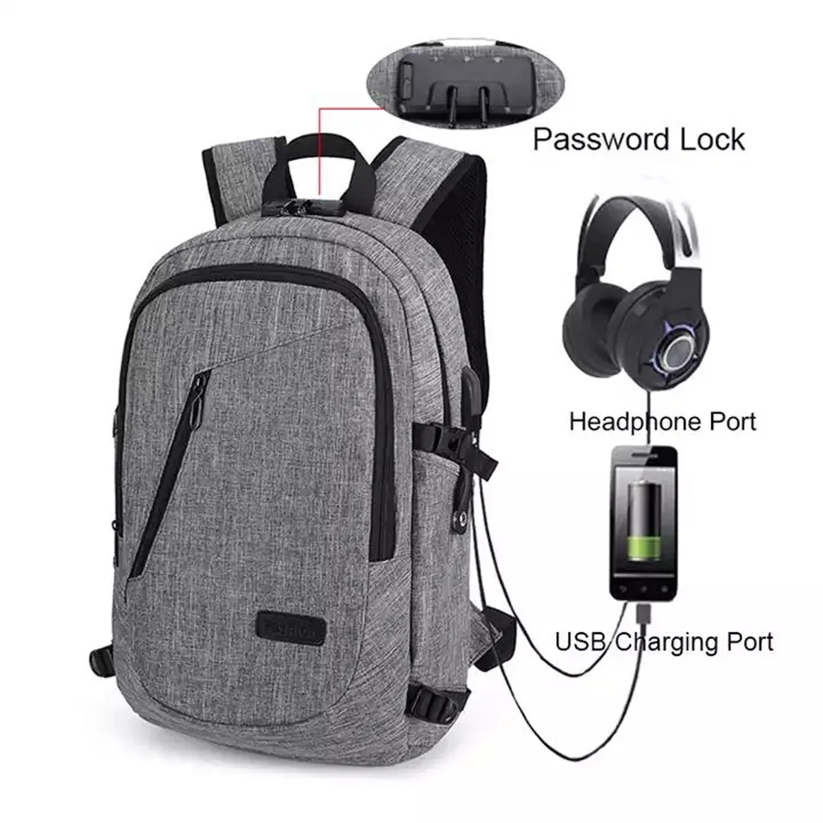 15.6inch Anti-Theft Business Travel Backpack 4