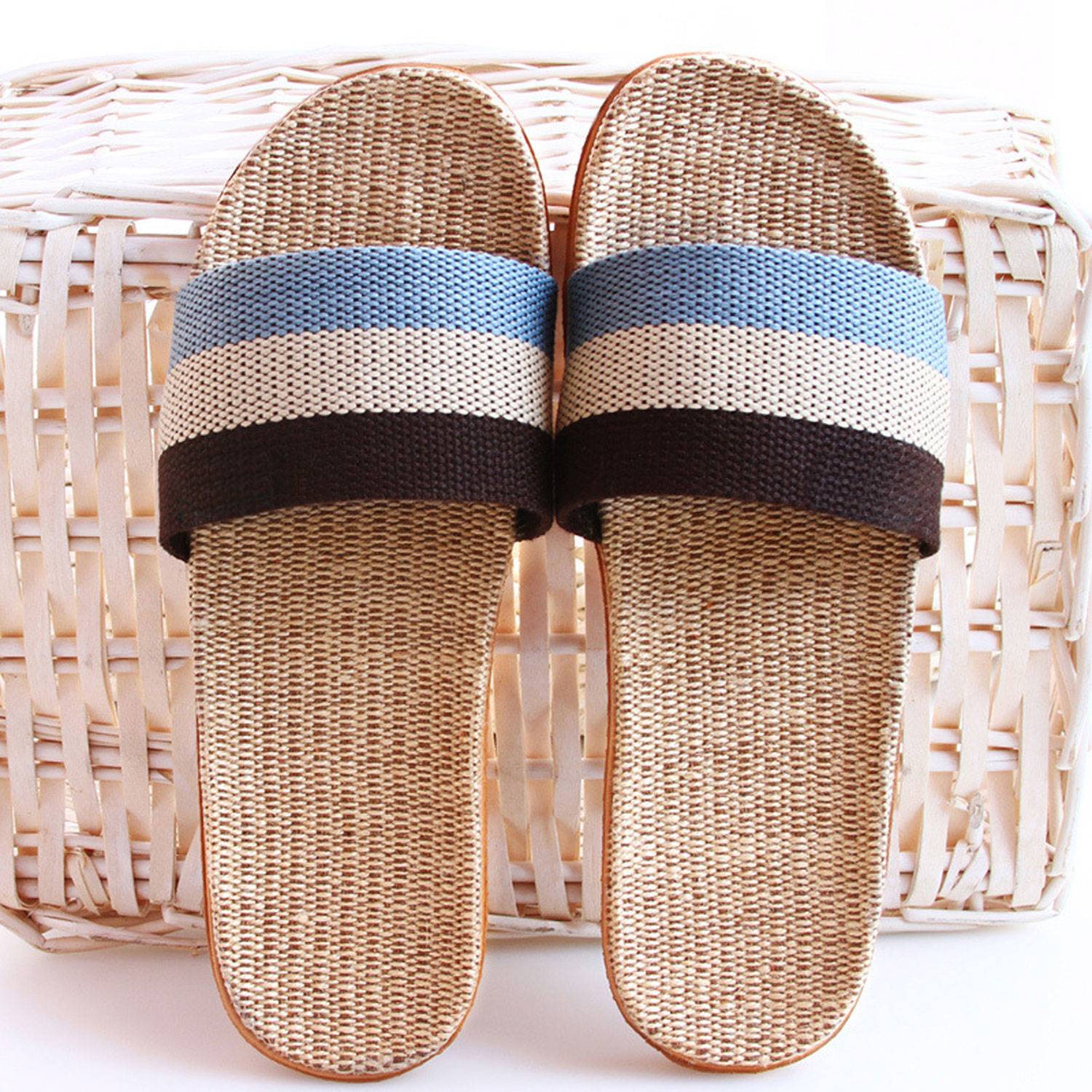 Fashion Unisex Linen Summer Skidproof Indoor Slippers 5
