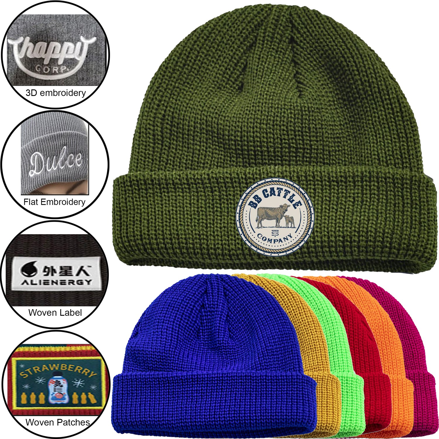 Warm Soft Knitted Beanie Hat Solid Color 3