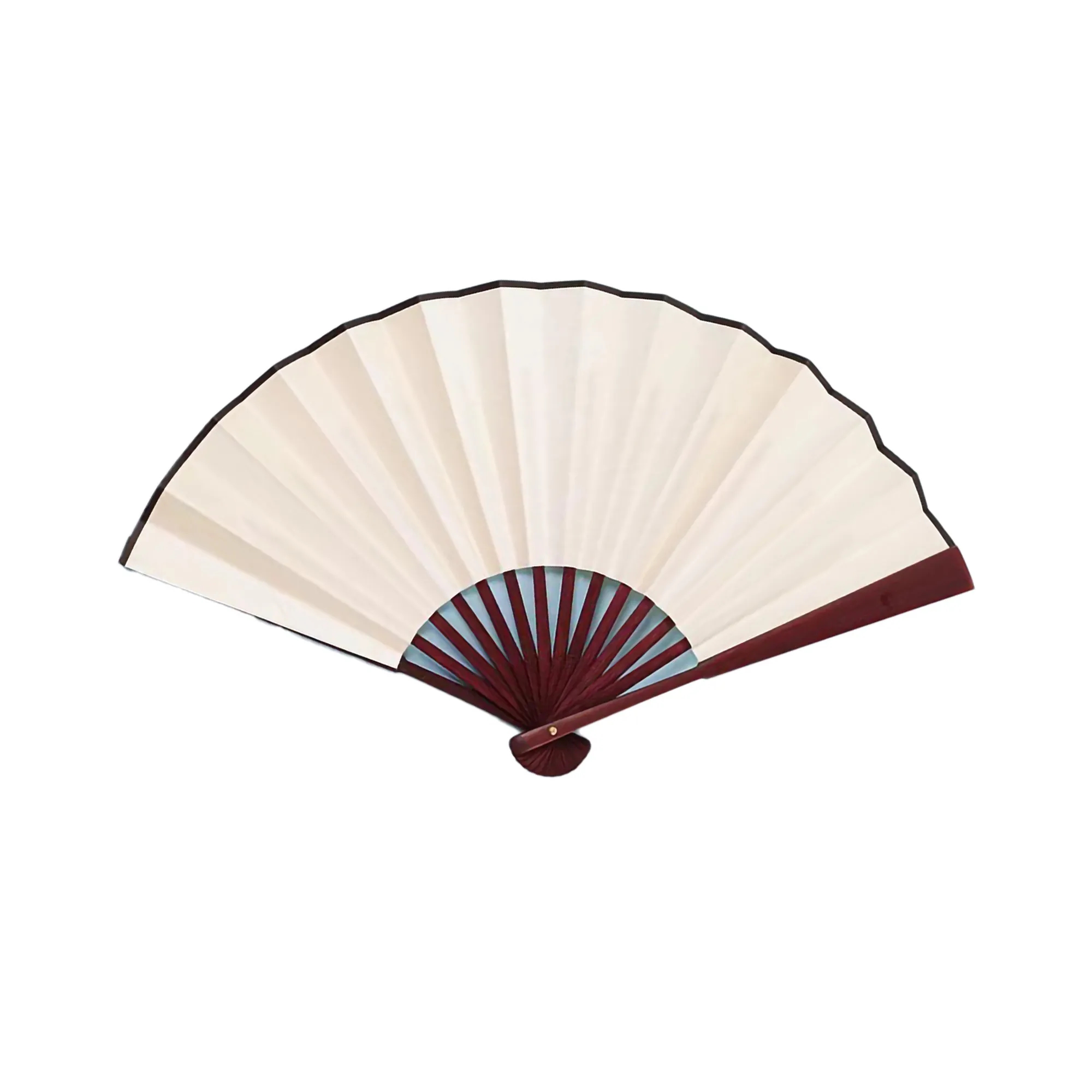 Bamboo 2-Sided Full Color Handheld Cloth Folding Fan MOQ 100 3