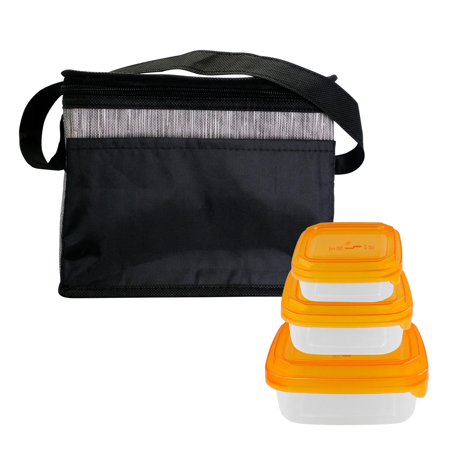 Black Graph Portion Control Lunch Set 2